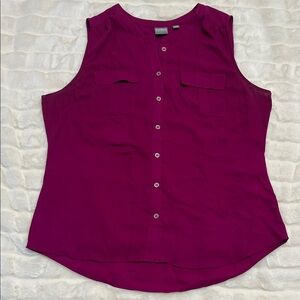New York & Company Purple Sleeveless Blouse